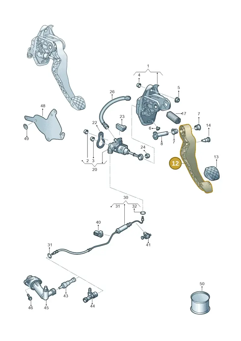 6C1721321A — Audi A1 sportback 1.0 (2018-) diagram 592721250, position 12