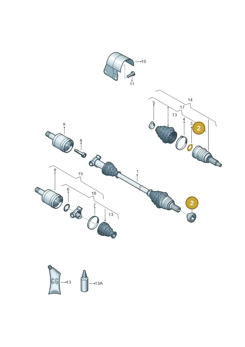 6E0407395A — Audi A2 (2000-2005) diagram 231407250, position 2