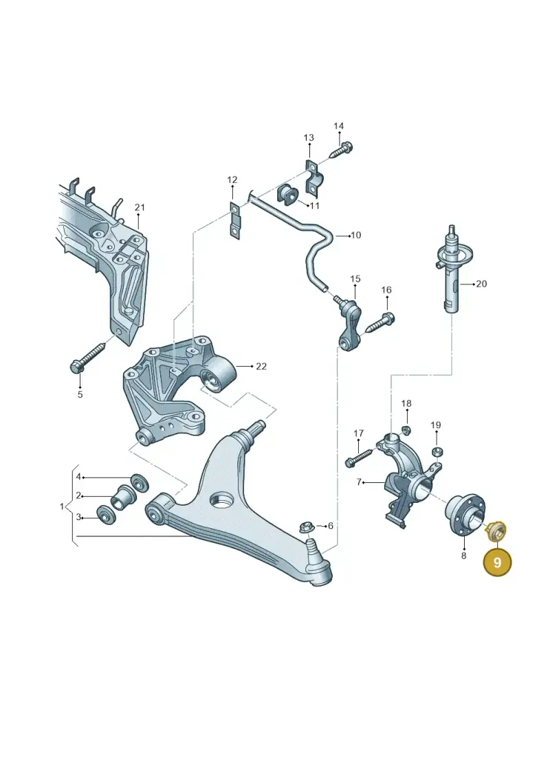 6E0407395A — Audi A2 (2000-2005) diagram 248407000, position 9