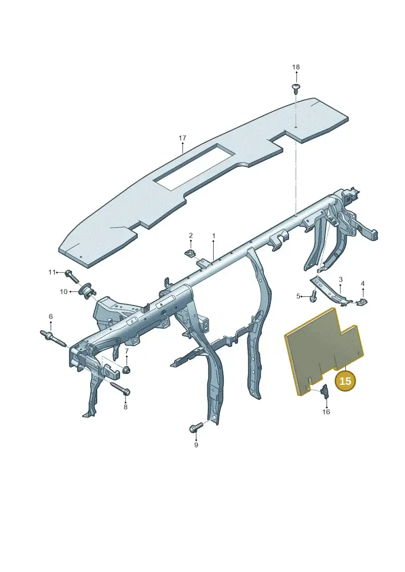 6F0857939 — Audi A1 sportback 1.0 (2018-) diagram 592857000, position 15