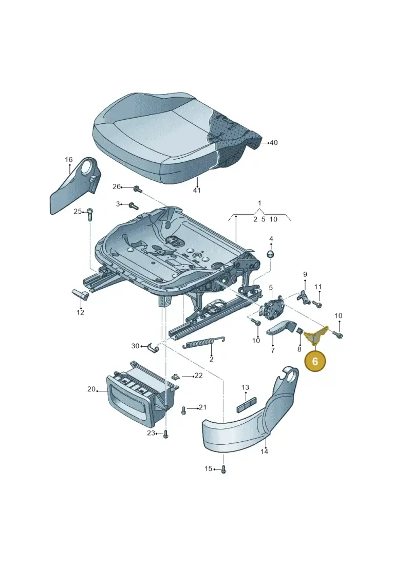 6J0881091B — Audi A1 Sportback (2014-2018) diagram 792881050, position 6
