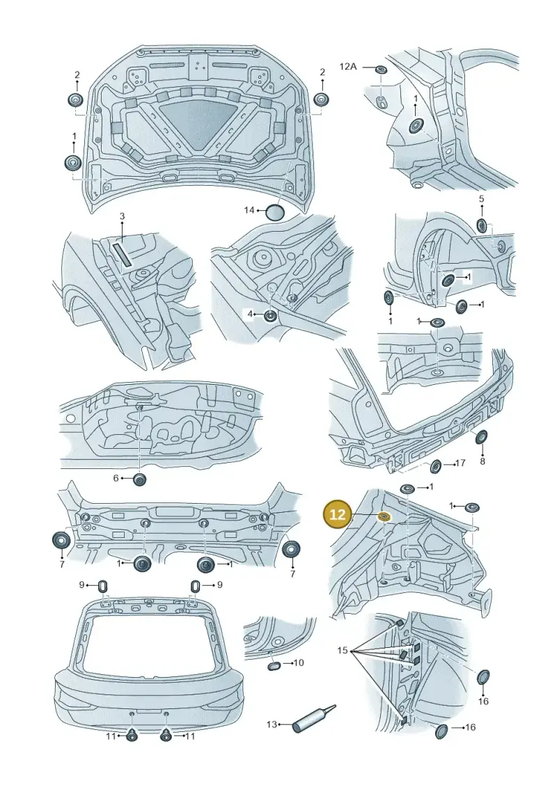 6J0899181 — Audi Q3 1.4 (2016-) diagram 728803350, position 12