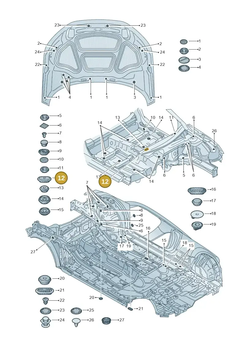 6J0899181 — Audi TTRS Coupe (2016-2023) diagram 850803350, position 12
