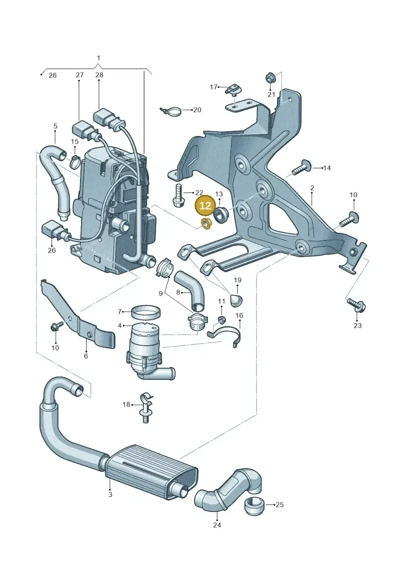 6K0129734 — Audi A8L qu. 3.0 TDI (2013-2018) diagram 696261000, position 12