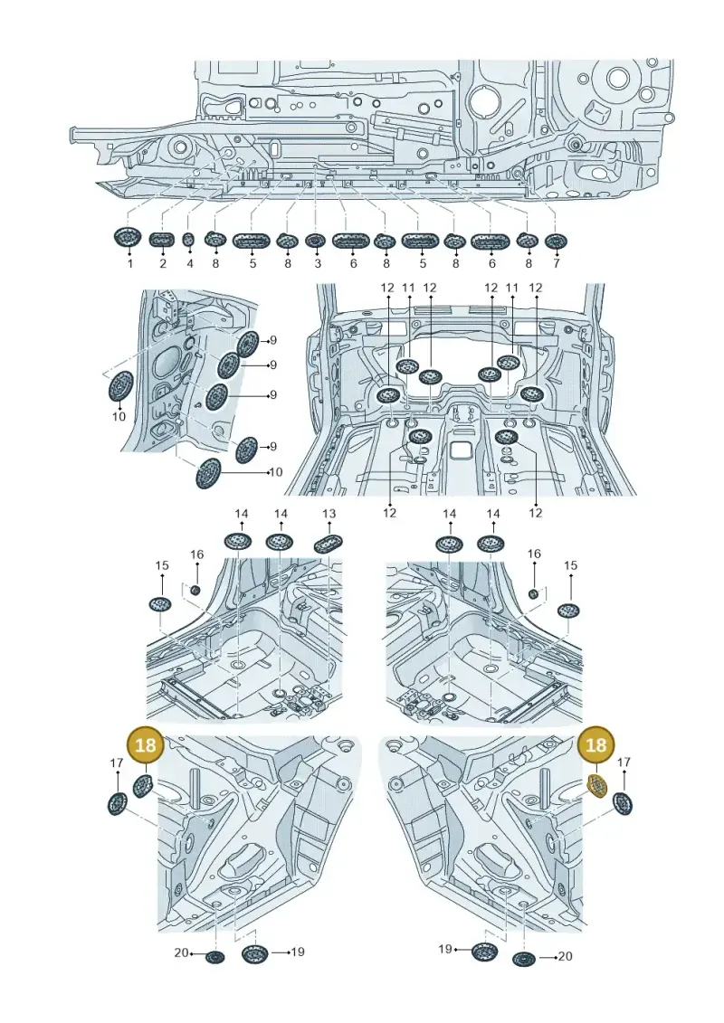 6K0813583 — Audi A1 Sportback (2014-2018) diagram 792803360, position 18