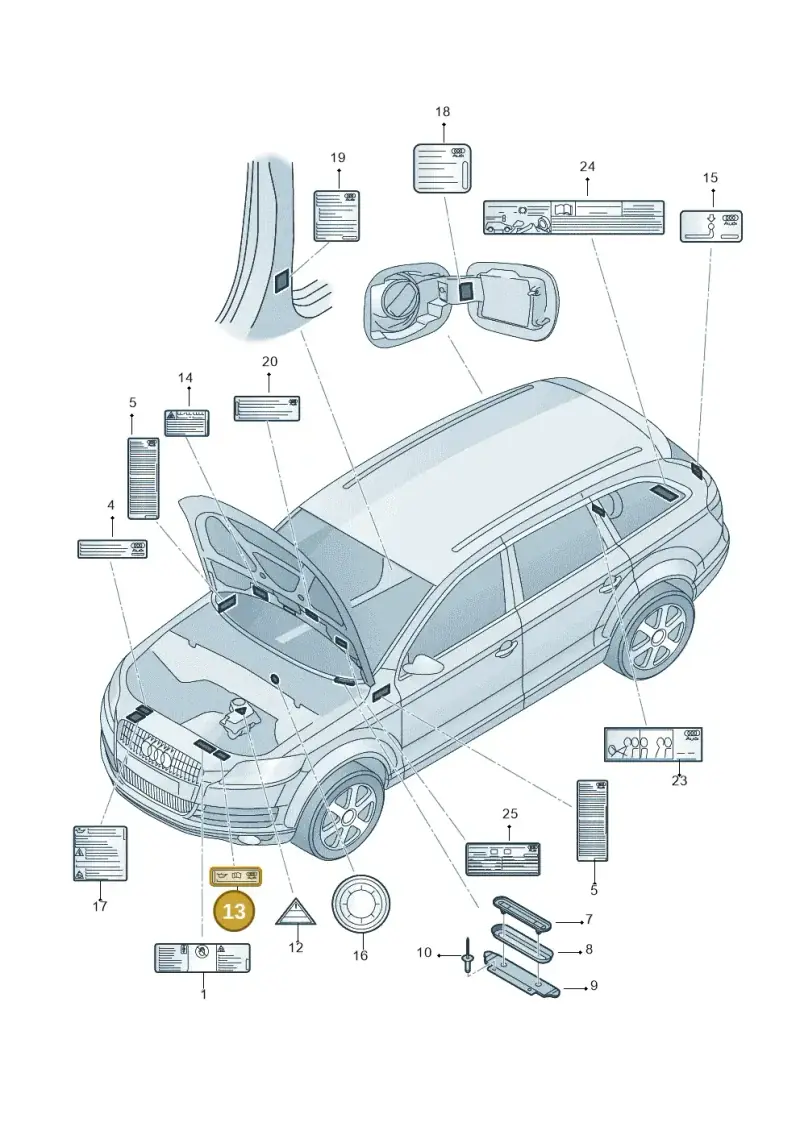 6N0010231Q — Audi Q7 qu. 3.0 TDI (2009-2015) diagram 493010050, position 13