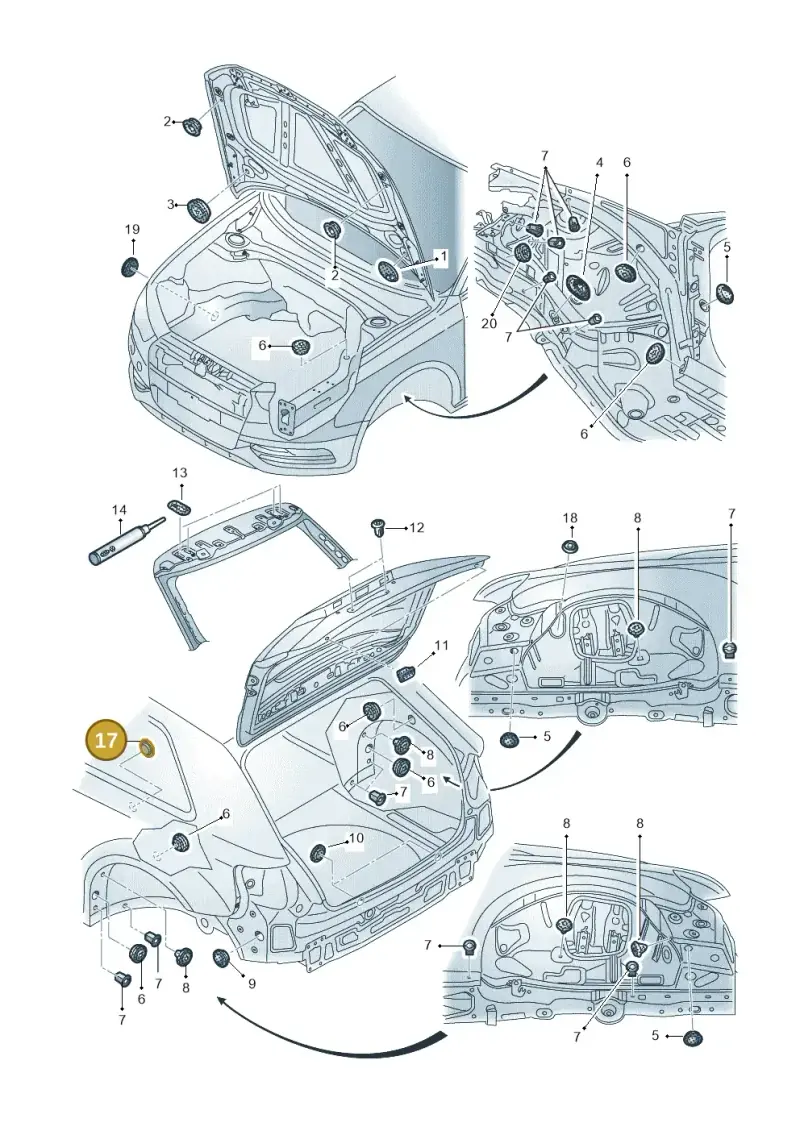 6N0419044 — Audi RS3 Limousine (2017-2020) diagram 745803350, position 17