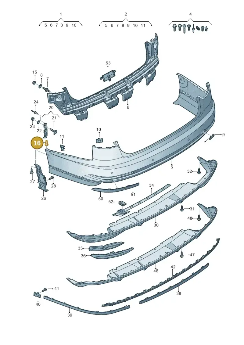 6N0809966 — Audi A8L (2017-2022) diagram 838807080, position 16