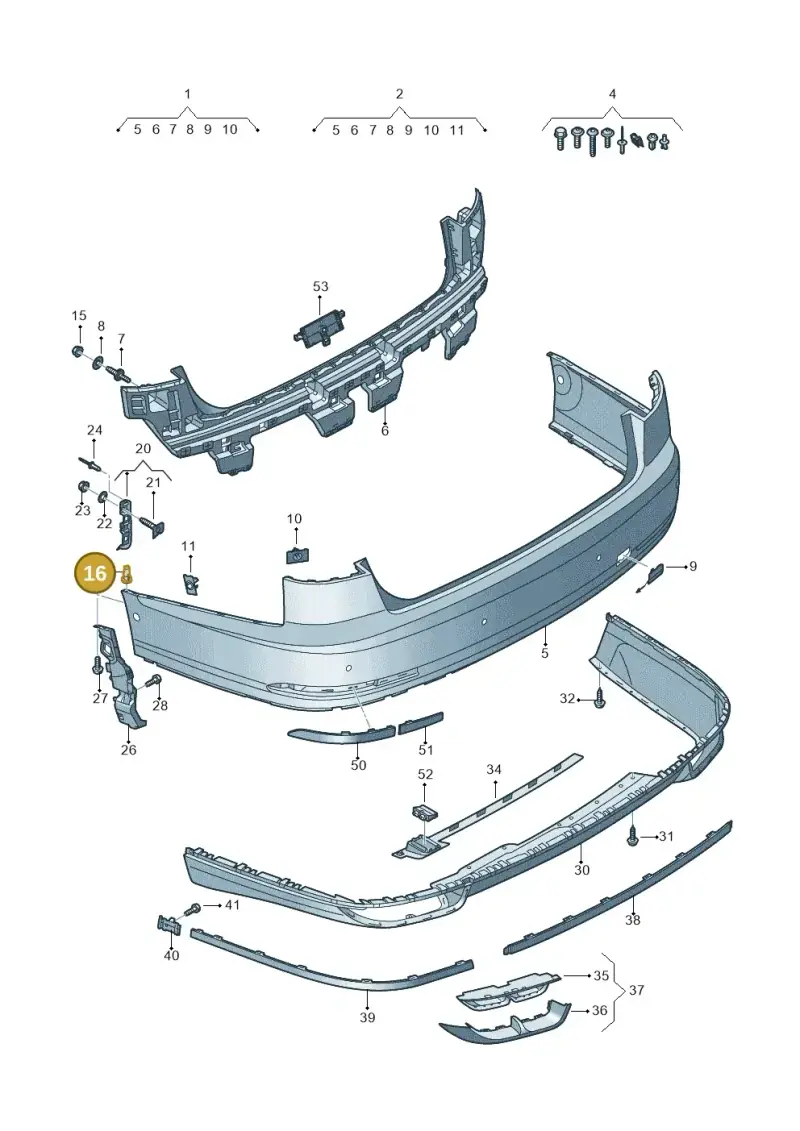 6N0809966 — Audi A8L (2017-2022) diagram 838807600, position 16