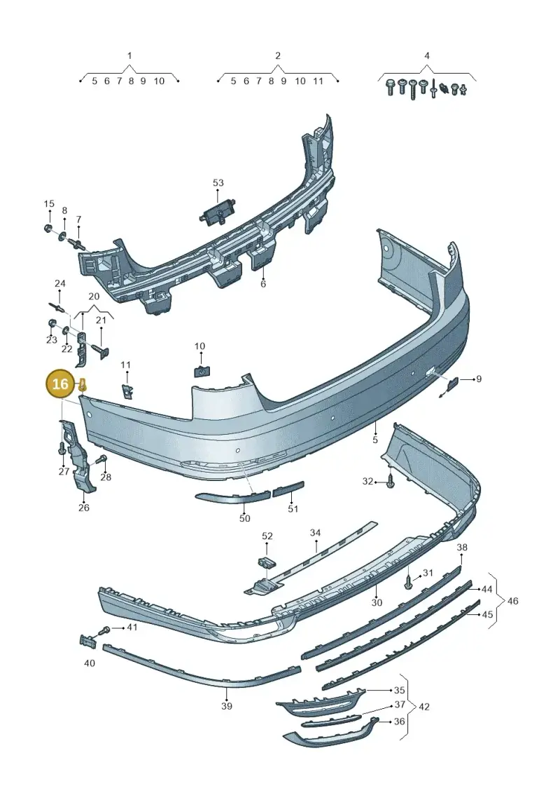 6N0809966 — Audi A8L (2017-2022) diagram 838807700, position 16