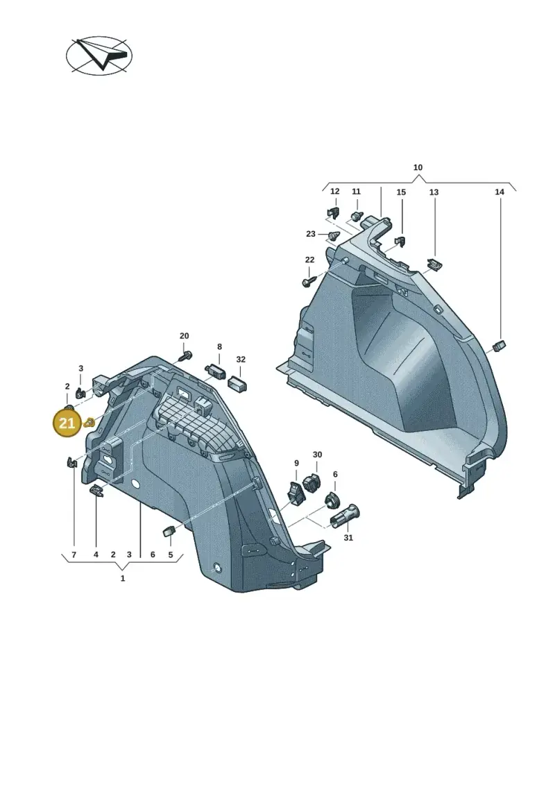 6N0809966A — Audi Q4 Sportback (2021-2022) diagram 89a863850, position 21