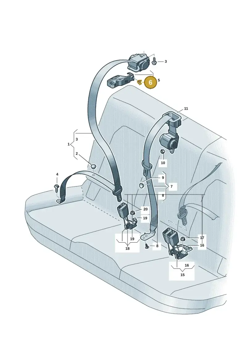 6N0867190A — Audi A5 Limo 2.0 (2024-) diagram 8wh857700, position 6