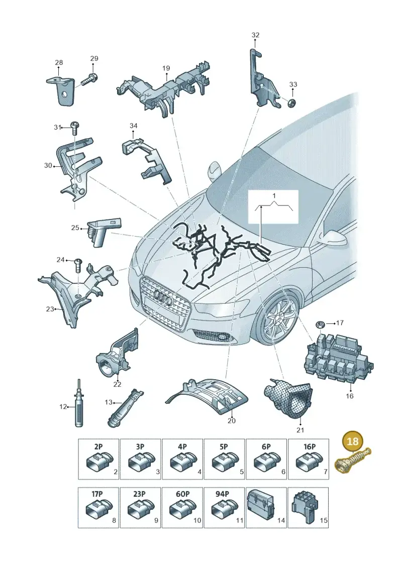 6N0906102A — Audi A6 qu. 3.0 tdi (2014-2018) diagram 798971350, position 18