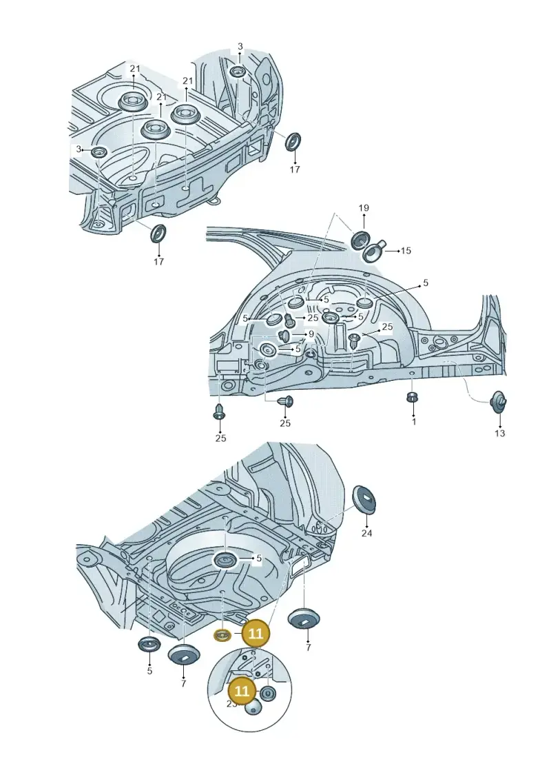 6N0947565 — Audi RS4 Cabrio qu.    08> (2007-) diagram 249803370, position 11