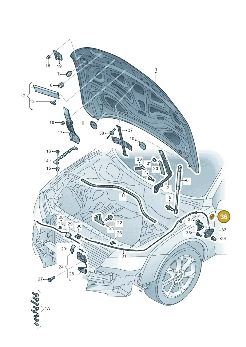 6N0947565 — Audi A7 Sportback (2014-2018) diagram 711823000, position 36