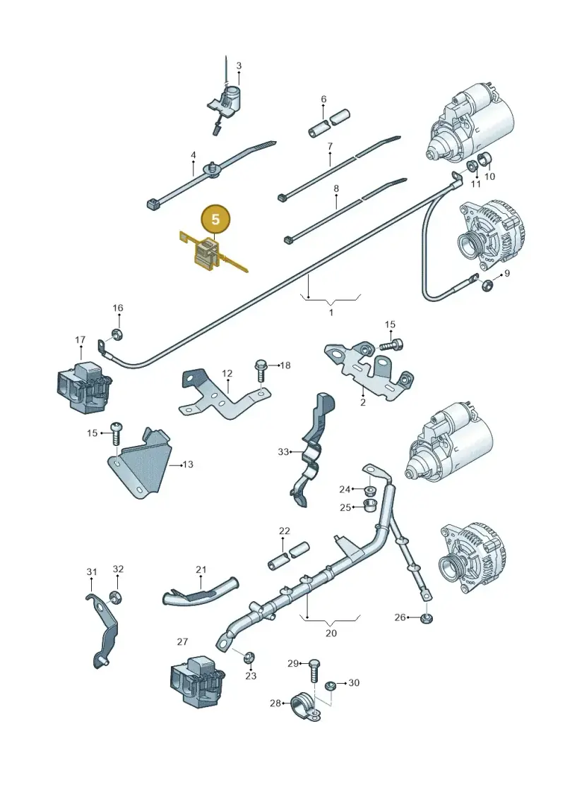 6N0971842B — Audi Q7 qu. 3.0 TDI (2009-2015) diagram 493972050, position 5