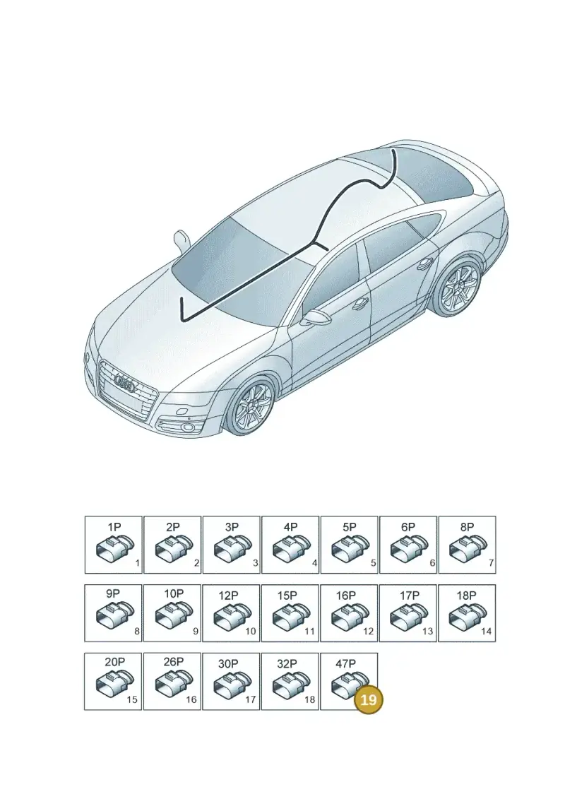 6N0973047 — Audi A7 Sportback (2014-2018) diagram 788971850, position 19