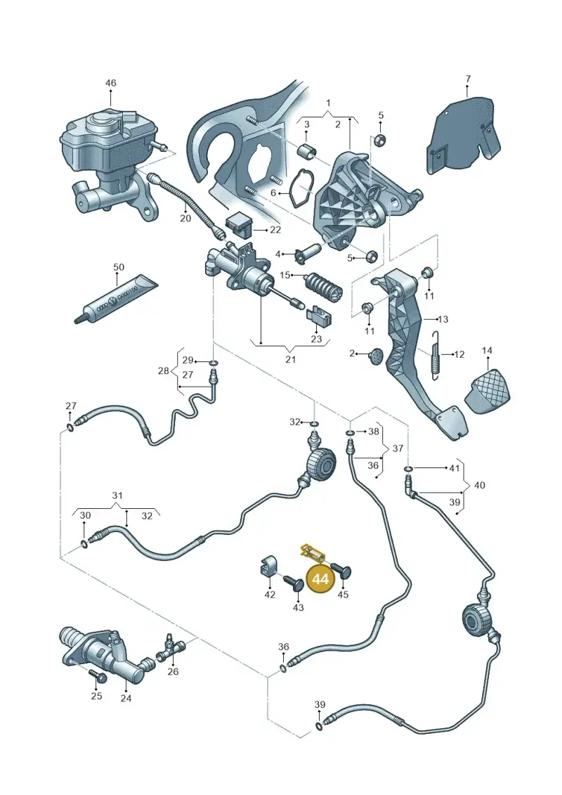 6N2721488 — Audi A1 Sportback (2010-2015) diagram 708721250, position 44