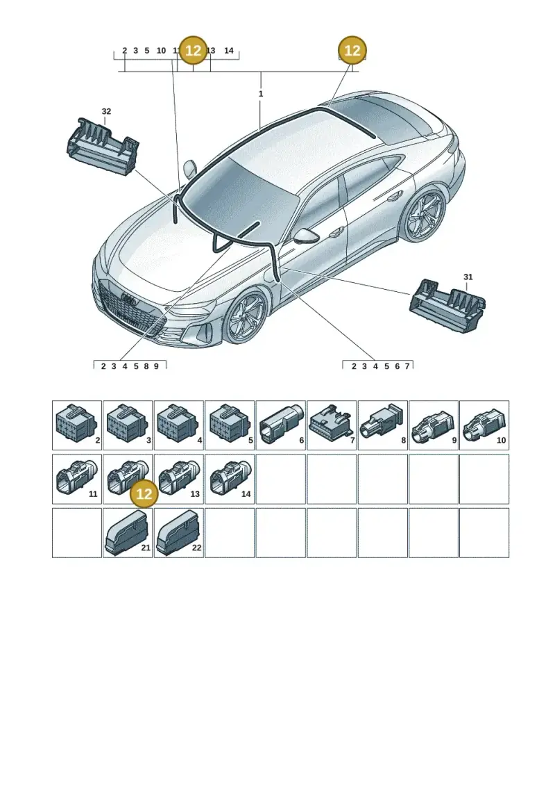 6Q0035576D — Audi RS e-tron GT (2020-2020) diagram 4j1971900, position 12