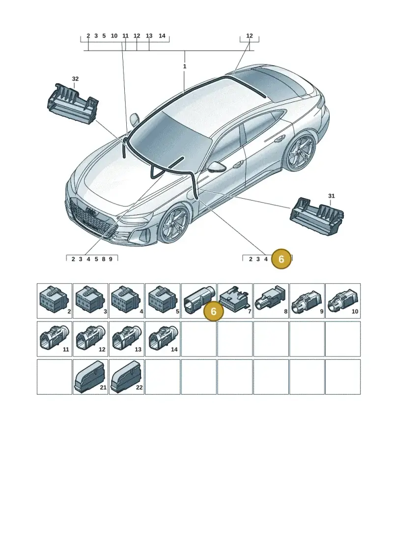 6Q0035576G — Audi RS e-tron GT (2020-2020) diagram 4j1971900, position 6