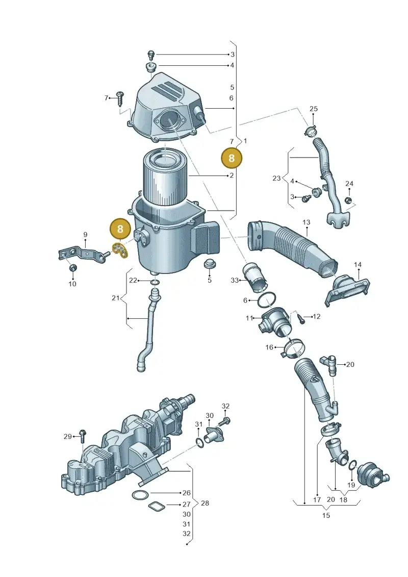 6Q0129689 — Audi A1 Sportback (2010-2015) diagram 672129510, position 8