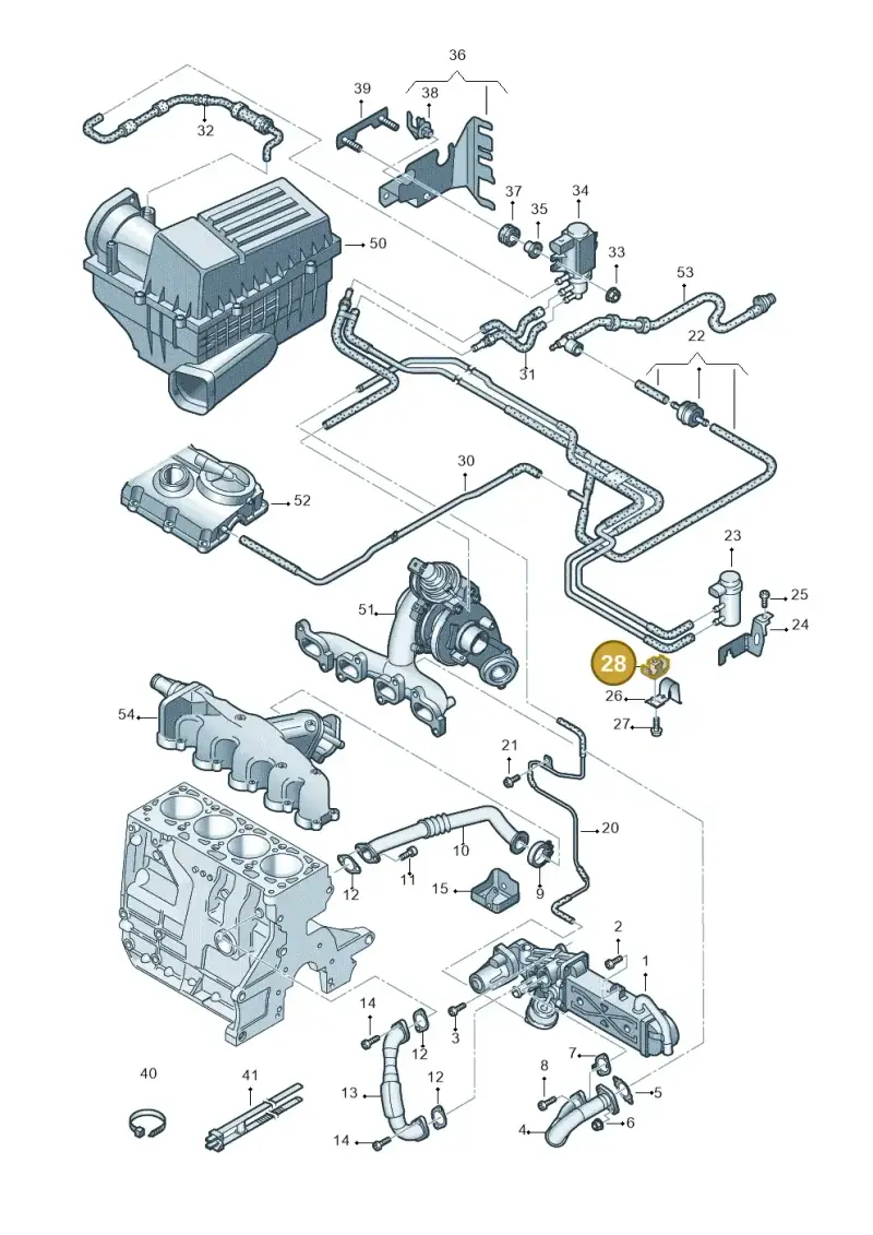 6Q0131927 — Audi Q3 2.0 TDI (2014-2019) diagram 728131400, position 28