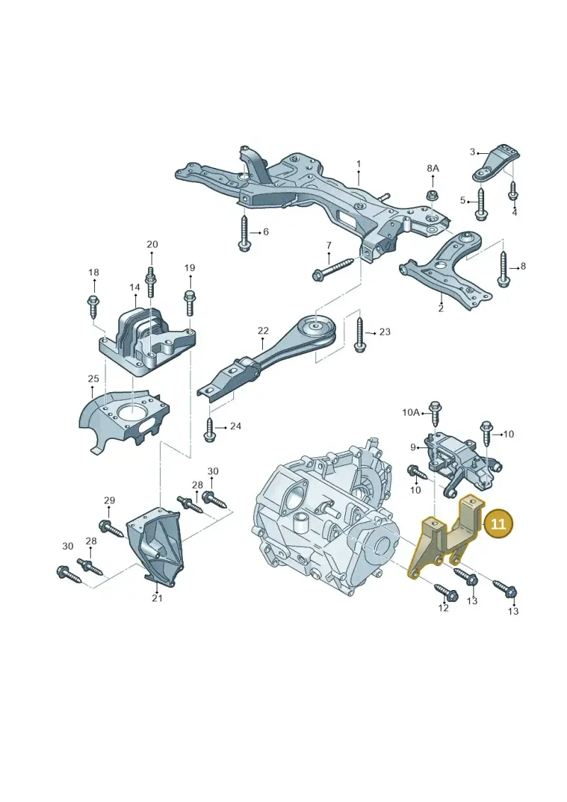 6Q0199111AD — Audi A1 Sportback (2014-2018) diagram 792199600, position 11