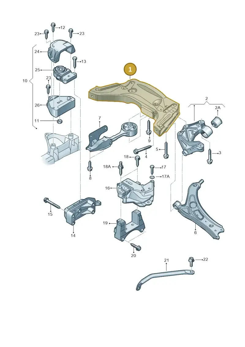 6Q0199287H — Audi A2 (2000-2005) diagram 248199100, position 1