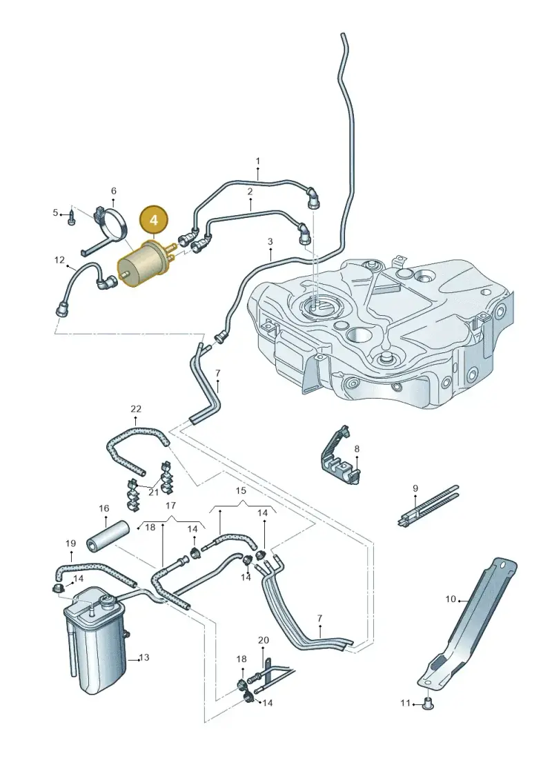 6Q0201051C — Audi TT Coupe/Roadster 08> (2007-) diagram 609201300, position 4