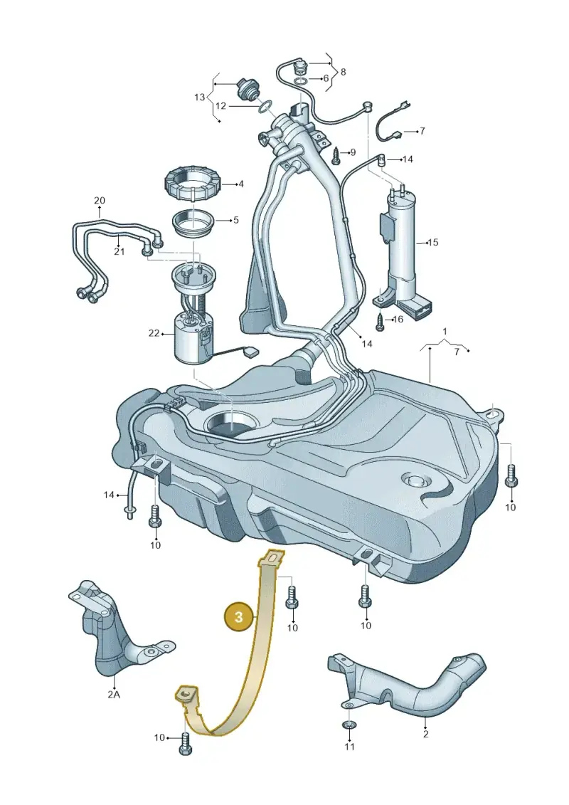 6Q0201655 — Audi A1 Sportback (2014-2018) diagram 747201400, position 3