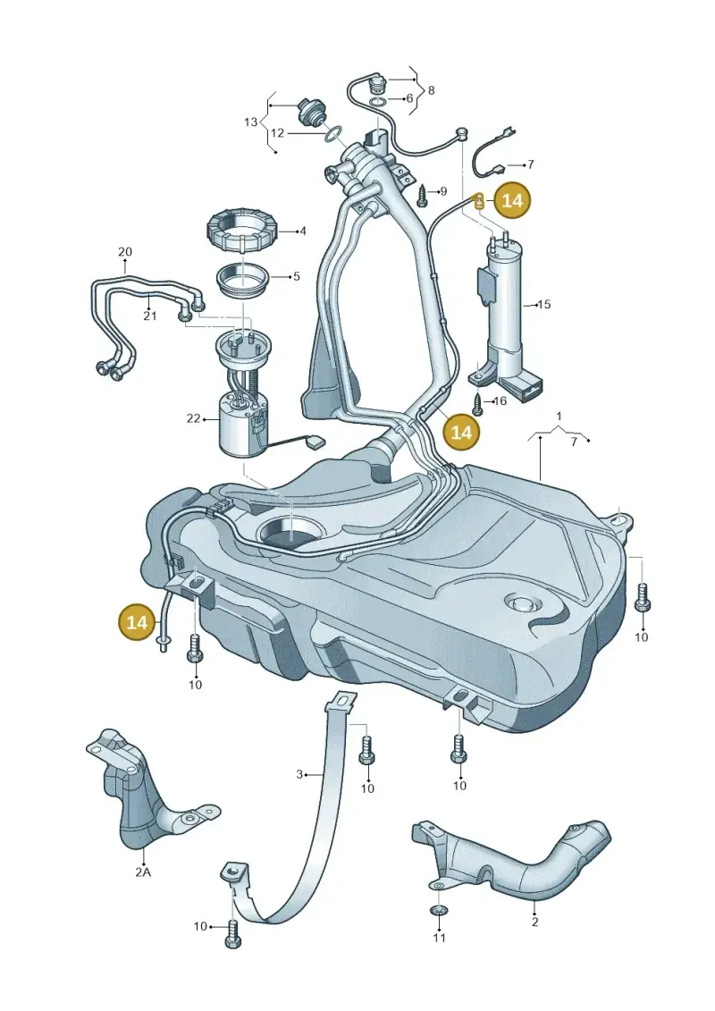 6Q0201997A — Audi A1 Sportback (2014-2018) diagram 747201400, position 14