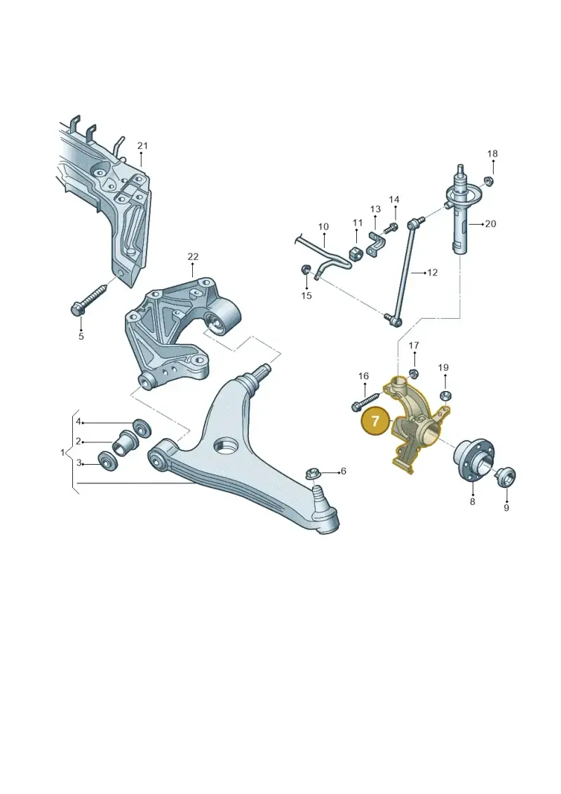 6Q0407255AC — Audi A2 (2000-2005) diagram 248407100, position 7