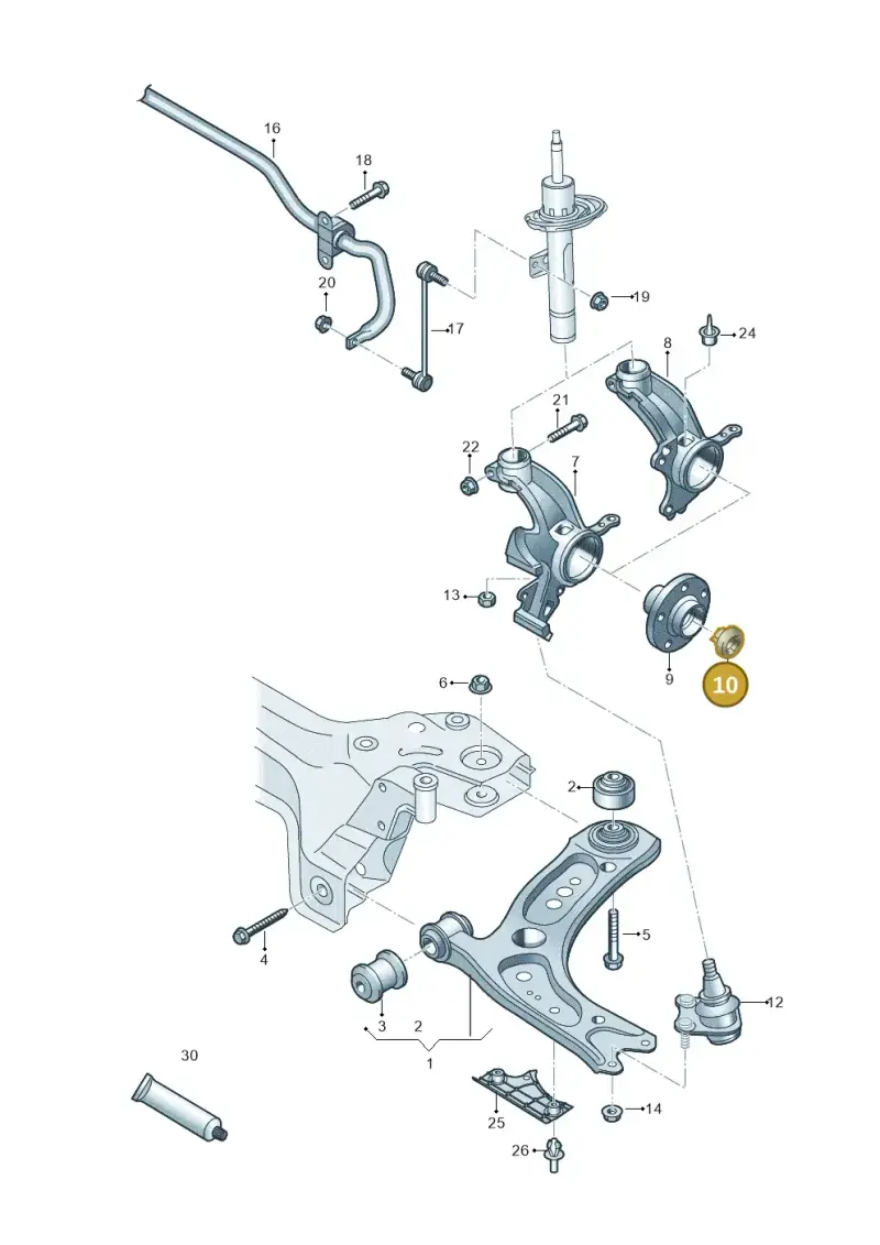 6Q0407396B — Audi A1 sportback 1.0 (2018-) diagram 837407000, position 10