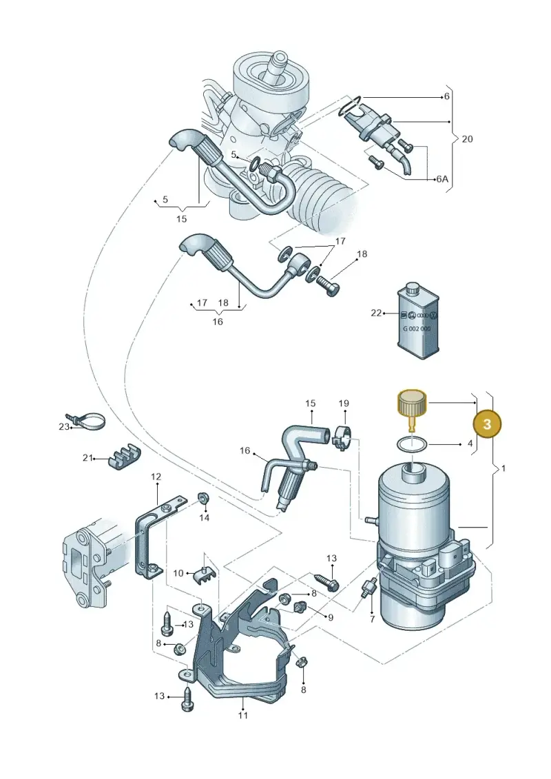 6Q0423376 — Audi A2 (2000-2005) diagram 248423200, position 3