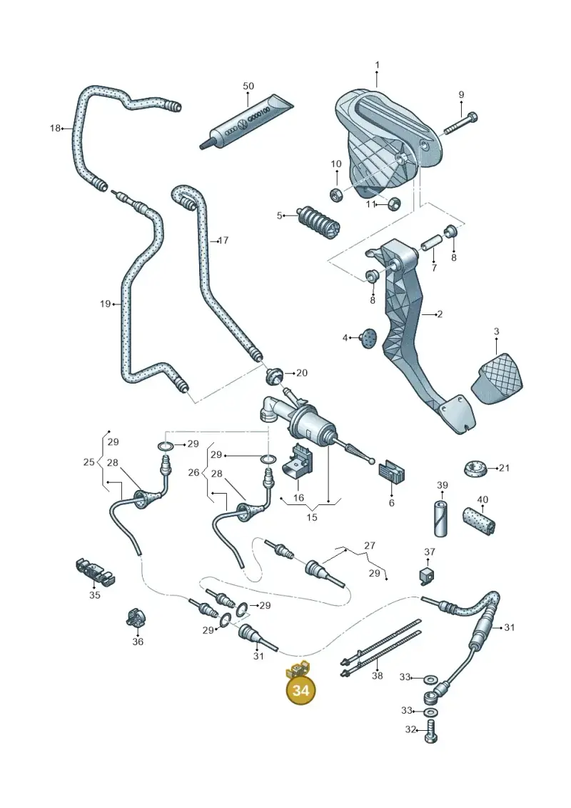6Q0611797E — Audi R8 qu. 5.2 (2012-2015) diagram 618721250, position 34