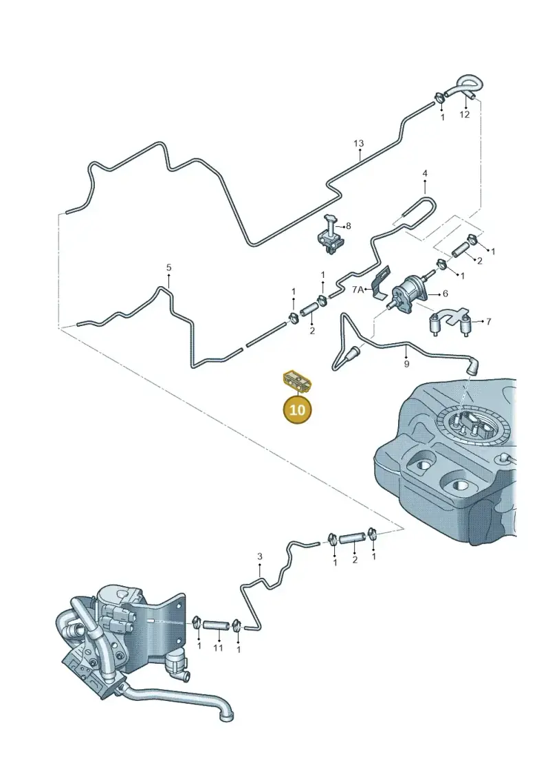 6Q0611797E — Audi Q5 qu. 2.0 TDI (2012-2017) diagram 620261600, position 10