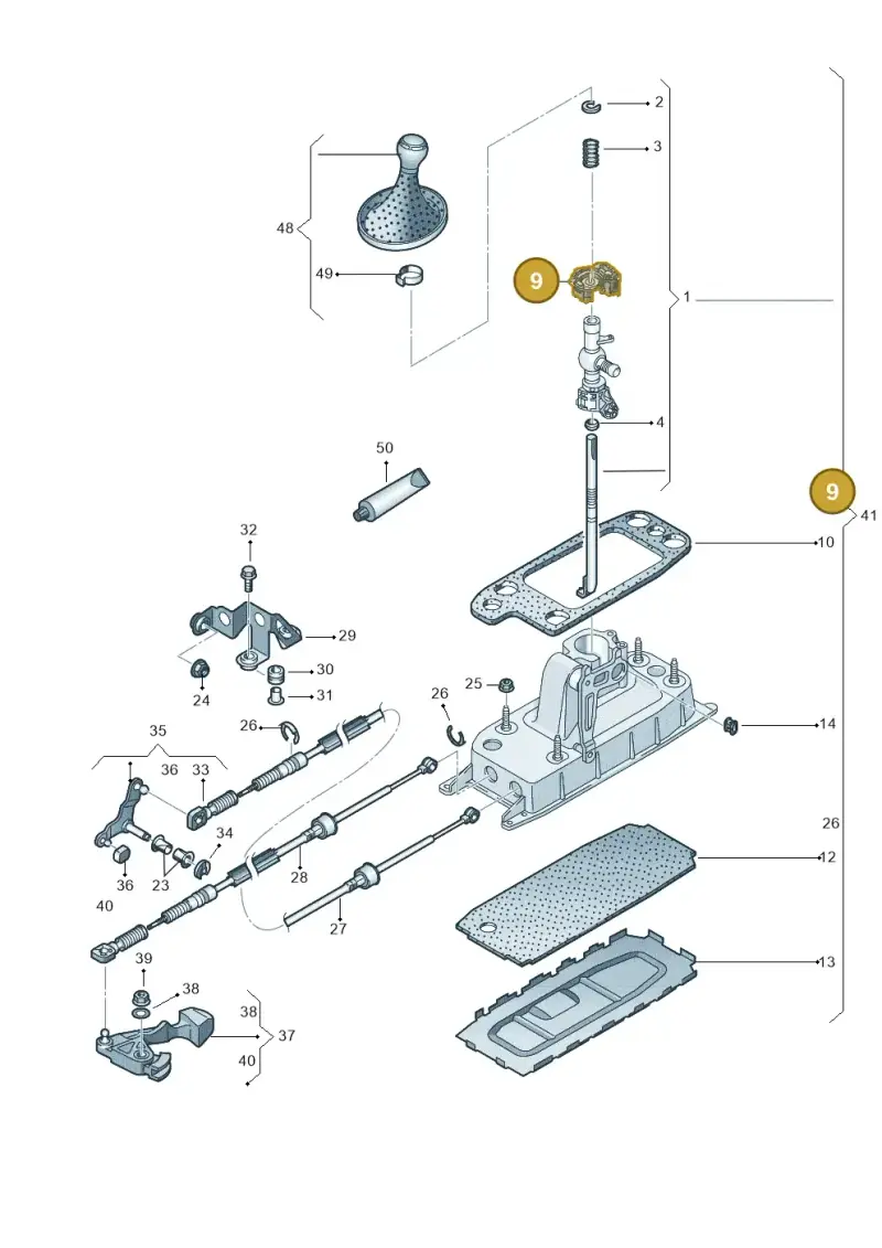 6Q0711699 — Audi A1 Sportback (2014-2018) diagram 708711400, position 9