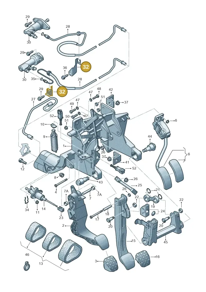6Q0721487D — Audi A2 (2000-2005) diagram 248721260, position 32