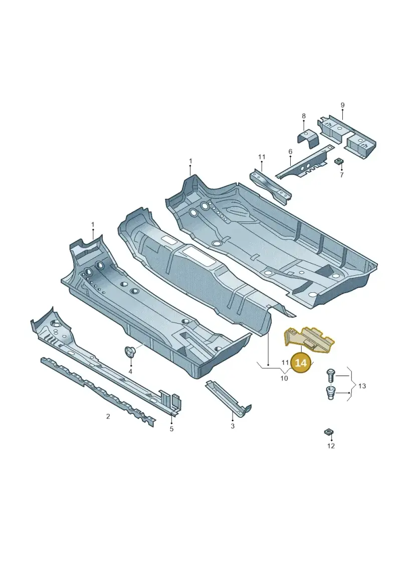 6Q0803785A — Audi A1 Sportback (2014-2018) diagram 708803100, position 14