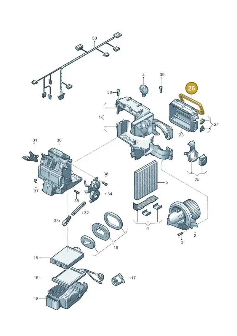 6Q0819165A — Audi A1 Sportback (2014-2018) diagram 773819100, position 26