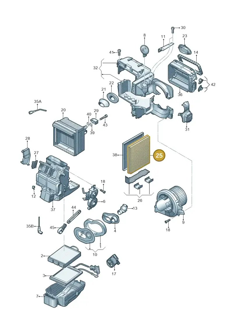6Q0819653B — Audi A1 Sportback (2010-2015) diagram 253820100, position 25