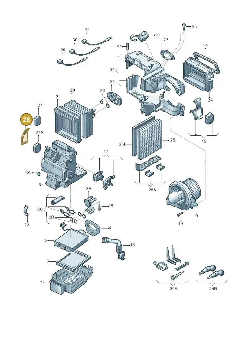 6Q0820892 — Audi A2 (2000-2005) diagram 248820100, position 28