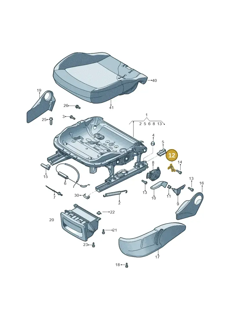 6Q0881547 — Audi A1 Sportback (2014-2018) diagram 792881000, position 12