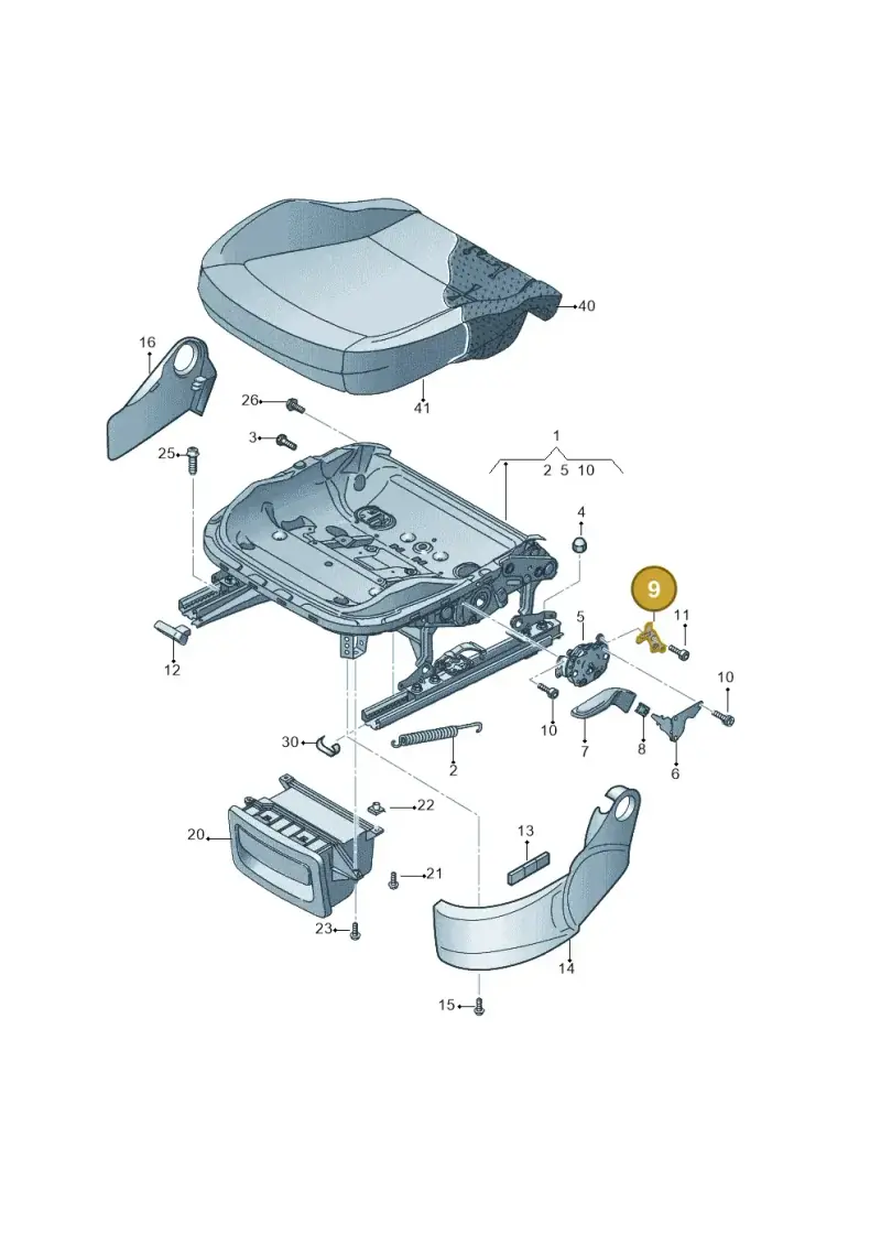6Q0881548 — Audi A1 Sportback (2014-2018) diagram 792881050, position 9