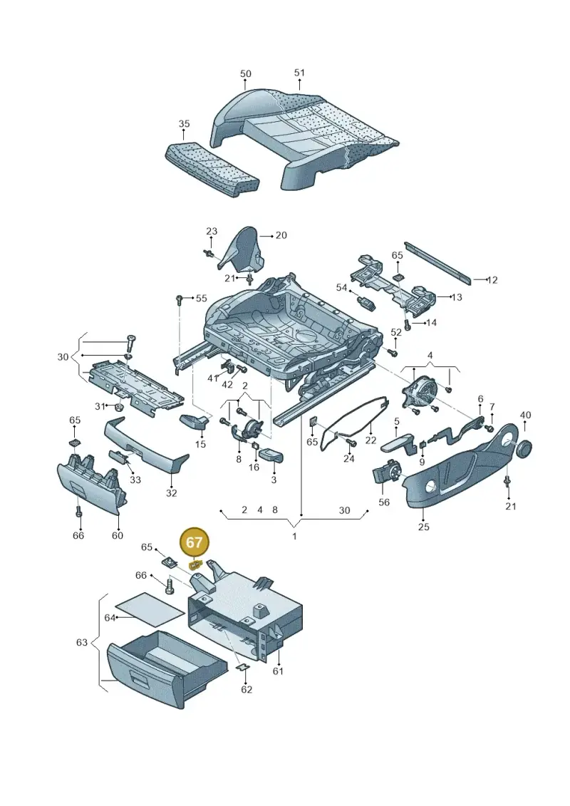 6Q0882331 — Audi Q5 qu. 2.0 TDI (2012-2017) diagram 647881000, position 67