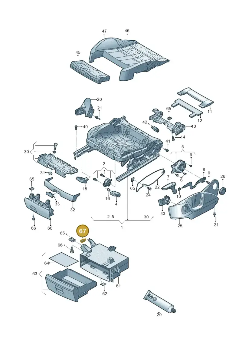 6Q0882331 — Audi Q3 1.4 (2016-) diagram 728881000, position 67