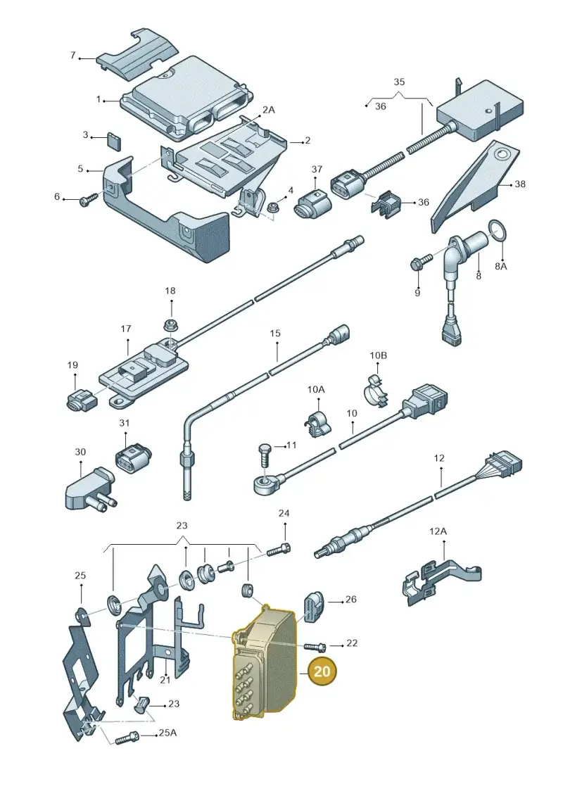 6Q0906625E — Audi A3 Sportback (2008-2013) diagram 412906000, position 20
