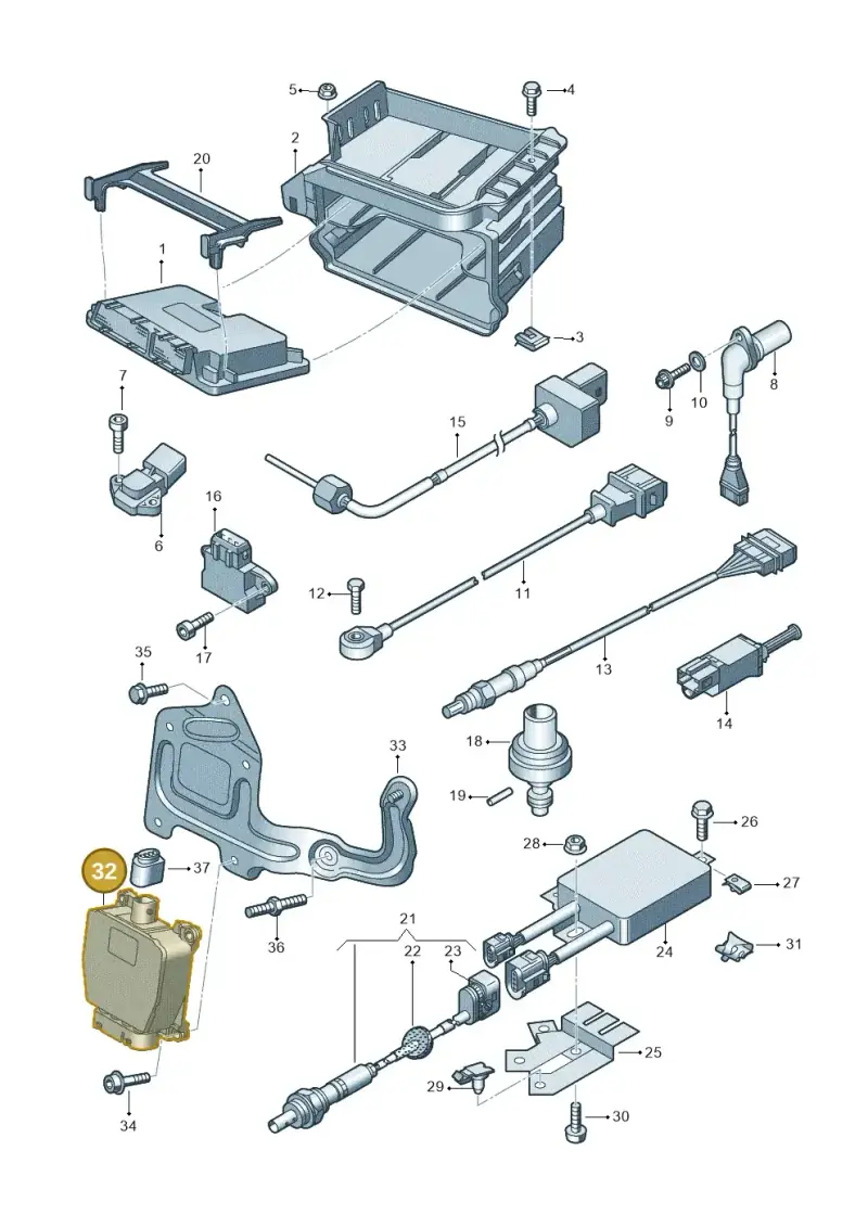 6Q0906625G — Audi A2 (2000-2005) diagram 248906000, position 32