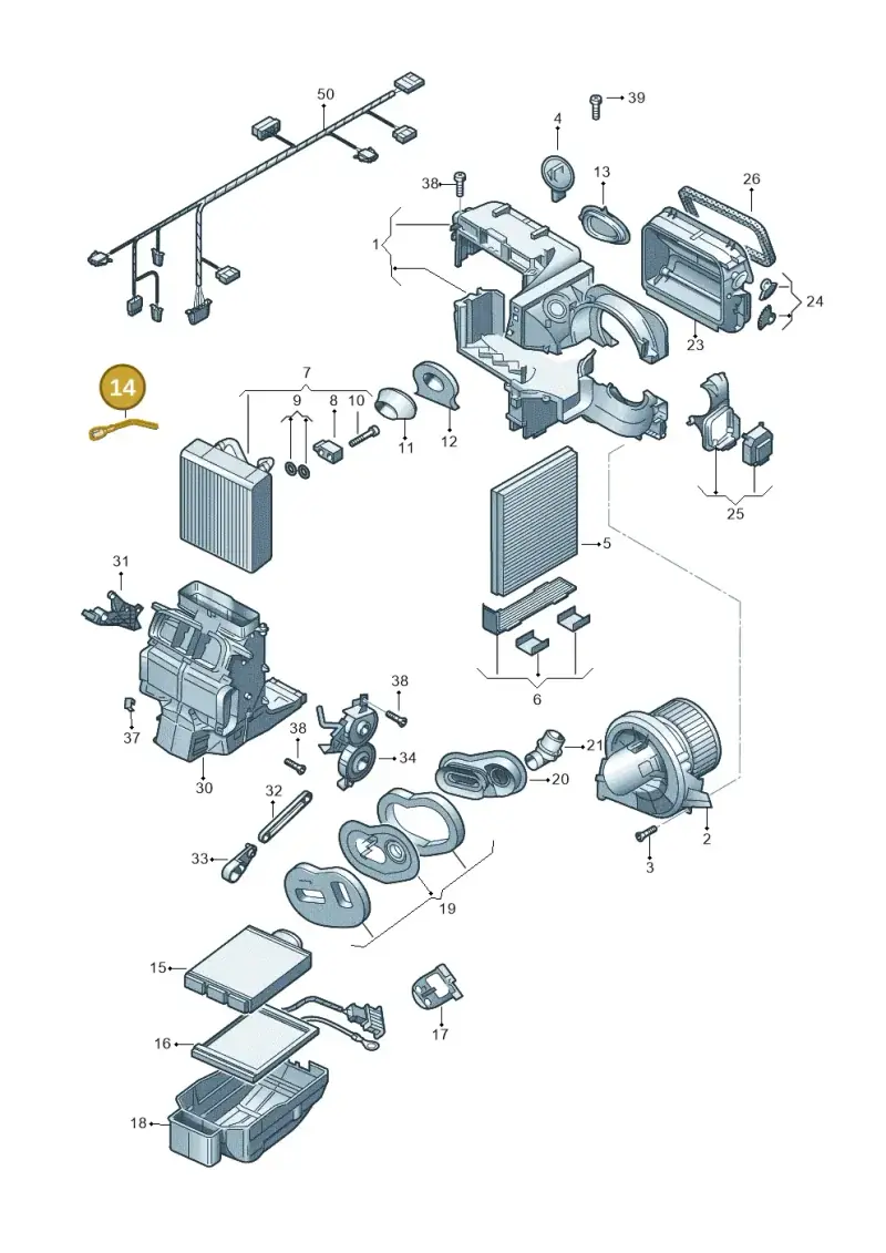 6Q0907543F — Audi A1 Sportback (2014-2018) diagram 773820100, position 14