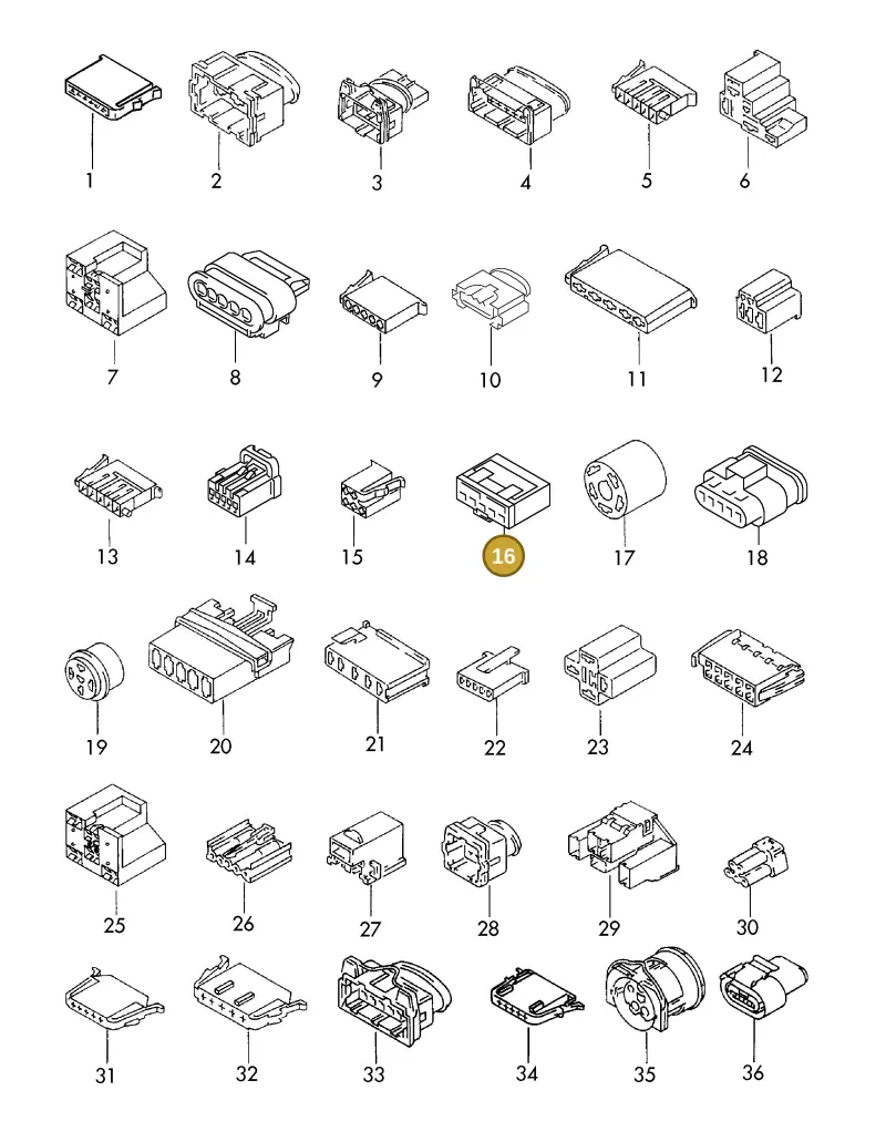 6Q0937701A — Audi 1J0 platform diagram 198970700, position 16